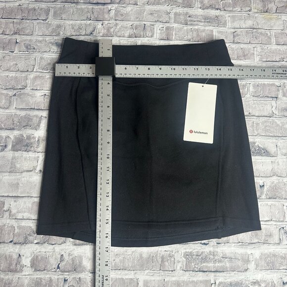 NWT Lululemon Scuba High Rise Mini Skirt Size Medium (BLK) LW8ALSS - Picture 9 of 9